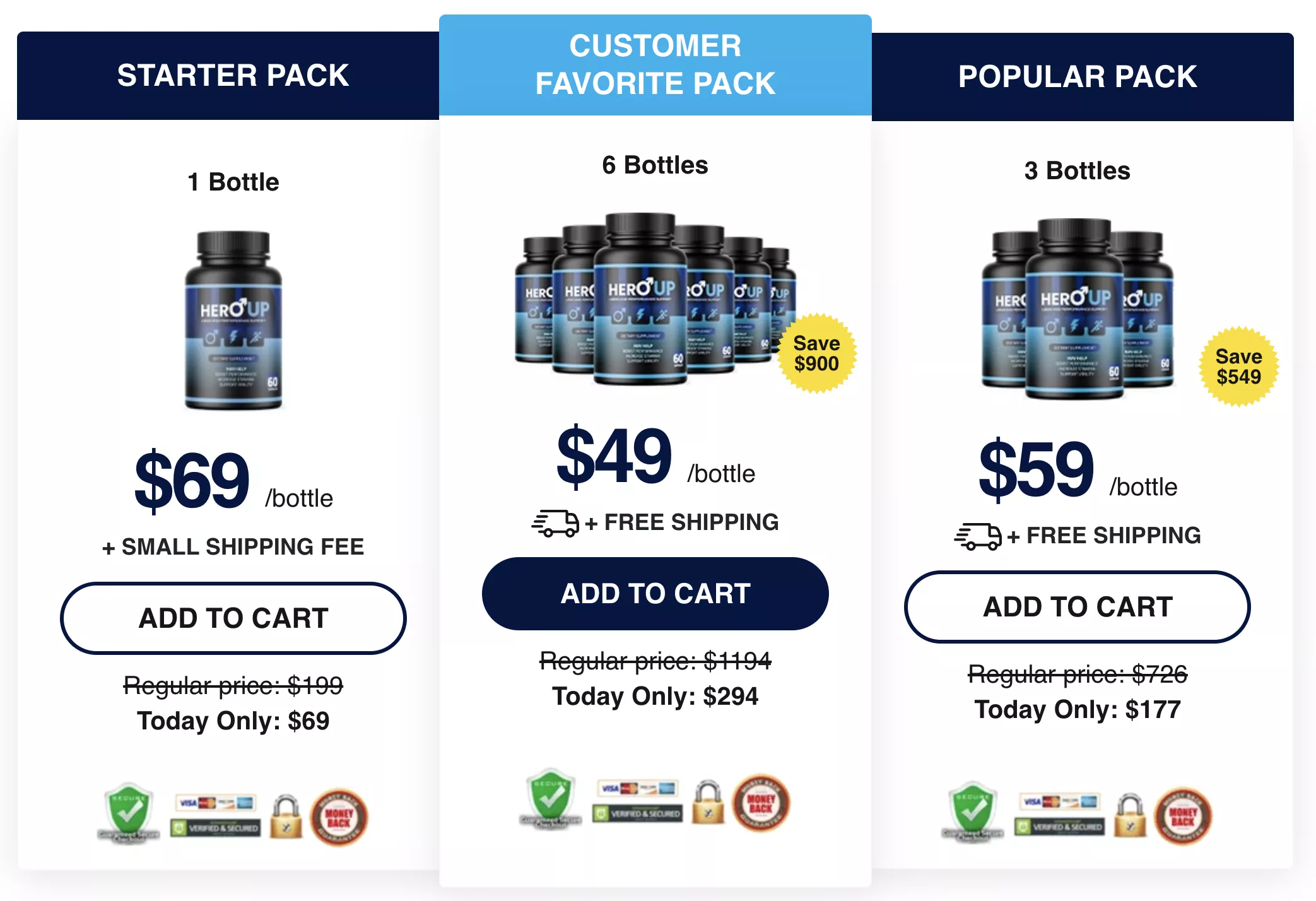 HeroUP Pricing Packages